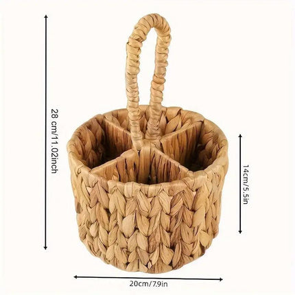 Handmade Woven Round Storage Basket Simple Hand Placement Basket for Home Decor