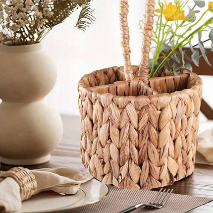 Handmade Woven Round Storage Basket Simple Hand Placement Basket for Home Decor