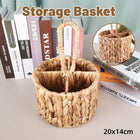 Handmade Woven Round Storage Basket Simple Hand Placement Basket for Home Decor