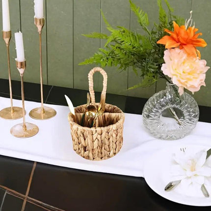 Handmade Woven Round Storage Basket Simple Hand Placement Basket for Home Decor