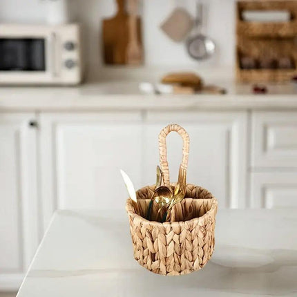 Handmade Woven Round Storage Basket Simple Hand Placement Basket for Home Decor
