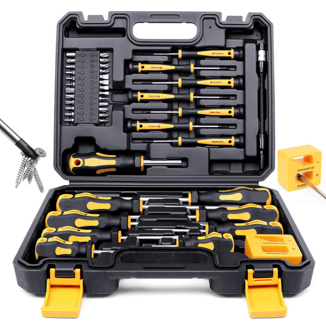 43PCS Manual Ratchet Screwdriver Set 1/4 Inch Multi Bit for Home DIY Repair Use