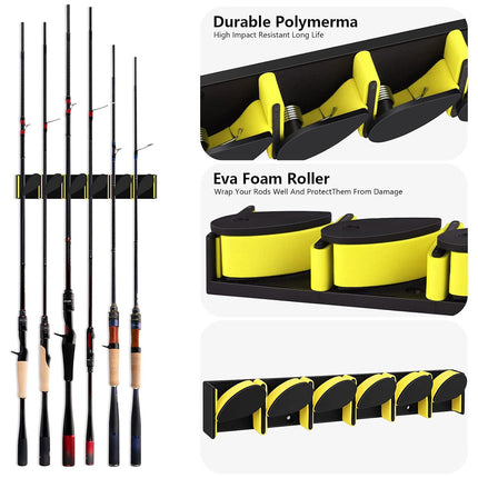 Fishing Rod Display Rack Vertical Horizontal Plastic Bracket for Gear Collection