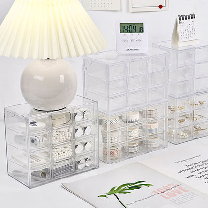 Storage Organizer Box Mini Plastic Desktop Drawers Desk Craft Cabinet For Office
