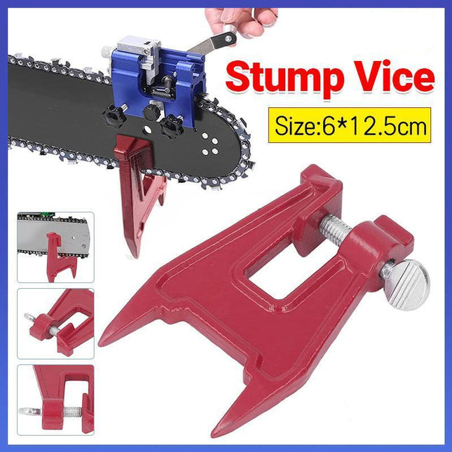 Universal Chainsaw Chain Bar Stump Vice Clamp Cast Steel Sharpening Holder Tool