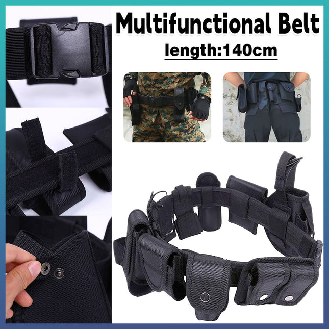 10 in 1 Multifunction Utility Waist Belt with Pouches for Outdoor and Work Use