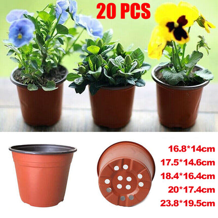 20Pcs Plastic Plant Pots Nursery Garden Seedling Flower Growing Containers