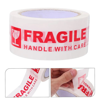 Fragile Handle With Care Tape 5 Rolls 4.8cm x 100m White Red for Packing Moving