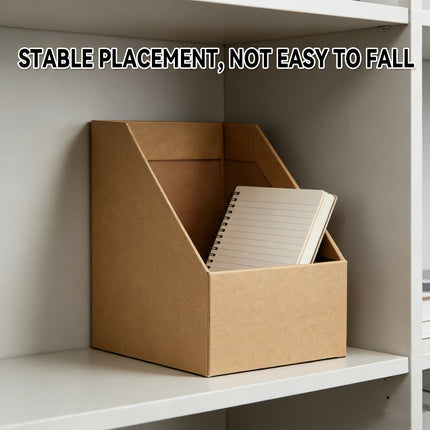 6PCS Kraft Paper Desktop Storage Box for Document Organization Office Supplies