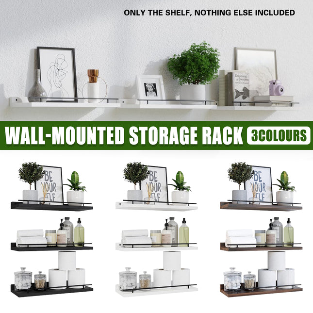 3PCS Wooden Wall Shelves for Bathroom Bedroom Floating Durable For Storage Decor
