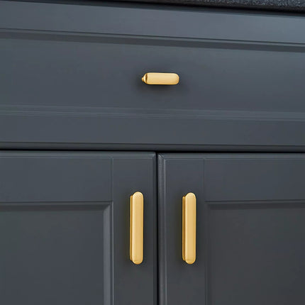 Gold Cabinet Handles 2 Sizes Modern Simple Pulls for Wardrobe Drawer Door Use
