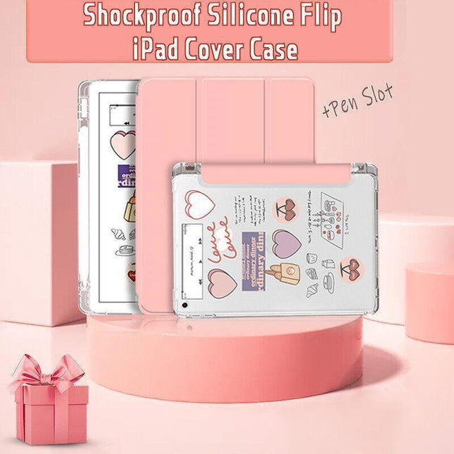 Smart Silicon iPad Case Cover&Pen Holder For Apple iPad 2020