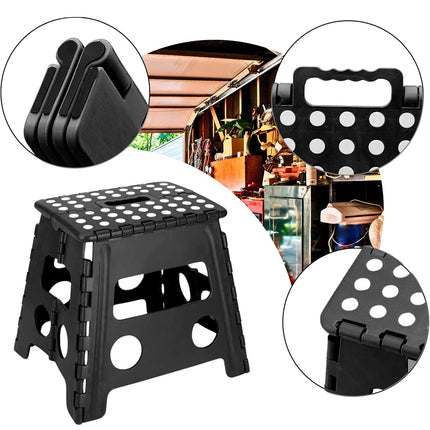 2PCS Plastic Folding Stool Set Portable Space Saving Step Stools Indoor Outdoor