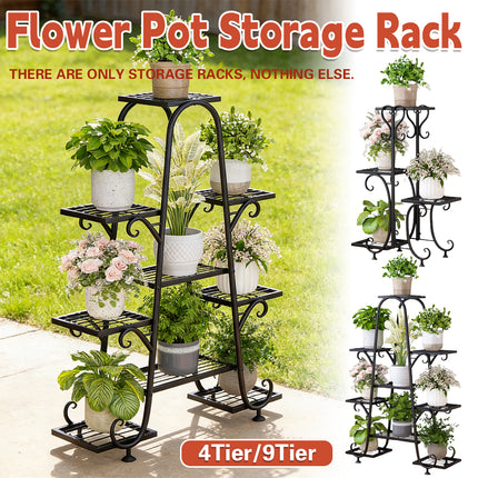 Multi Tier Plant Stand Metal Rack Indoor Outdoor Balcony Garden Shelf