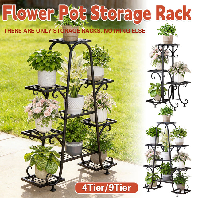 Multi Tier Plant Stand Metal Rack Indoor Outdoor Balcony Garden Shelf