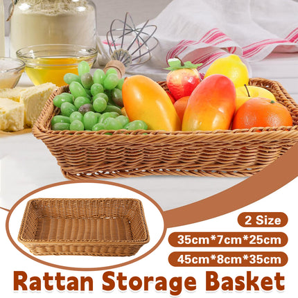 Hand Woven Rattan Tray Snack Serving Dish Hotel Fruits Pastry Plate Basket
