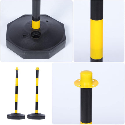 2PCS Safety Delineator Post 82cm Sand-Fillable Base 2 Colours for Crowd Control