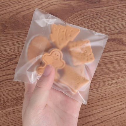 100X Translucent Plastic Candy Packaging Bags Self Adhesive Cookie Biscuit Bags
