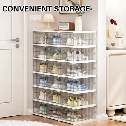 Home Foldable Shoe Box Dustproof Storage Thickened Movable Transparent Cabinet