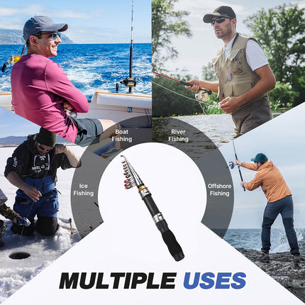 Portable Mini Fishing Rod Fishing Gear Compact Travel Rods for Outdoor Sports