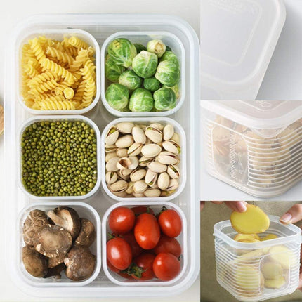 Crisper Refrigerator Storage Box Plastic Sealed Food Compartment Organizer Set