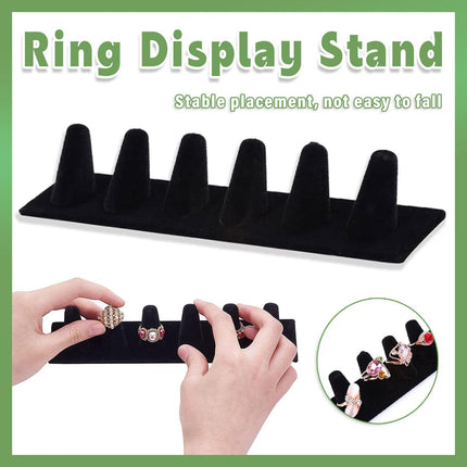 Resin Flocking Ring Holder Display Stand Jewelry Finger Rings Organizer Stand