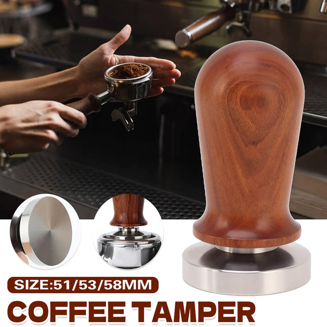 304 Stainless Steel Coffee Tamper Press Non-Slip Handle Even Tamping 51/53/58mm