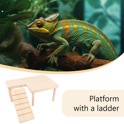 Hamster Wood Stand Platform with Ladder Small Animal Toy Hamster Rat Accessories