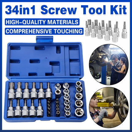 34 in 1 Screw Combination Tool Multi Function Screwdriver Repair Kit Household