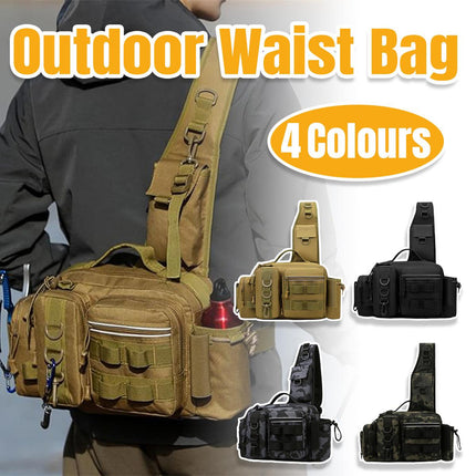 Tactical Fishing Backpack Large Capacity Outdoor Waist Chest Bag Camouflage