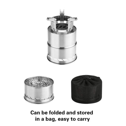 Outdoor Portable Windproof Wood Stove High Heat For Camping Hiking Travel
