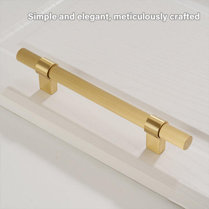 5 Sizes Brass Solid Handles Knurled Vertical Pulls for Cabinet Drawer Wardrobe