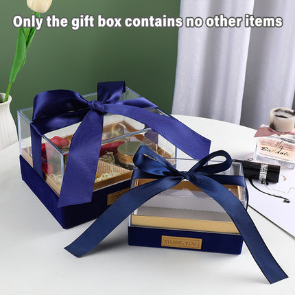 Acrylic Gift Box Clear Souvenir Display Case Bow Storage Container for Packaging