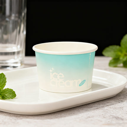 100PCS 4oz Ice Cream Cups Paper Cups Food-Grade Water-Proof Oil-Proof Takeaway