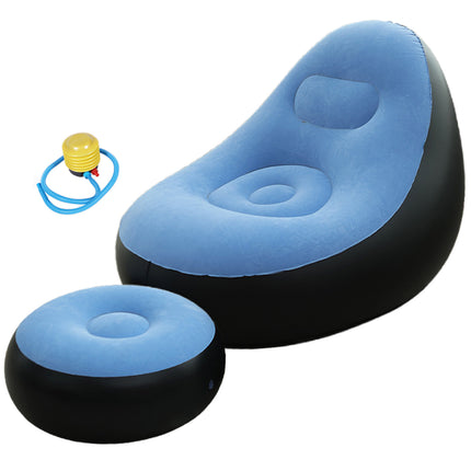 Inflatable Folding Lazy Sofa Chair PVC Air Recliner With Pump Backrest Seat Bed