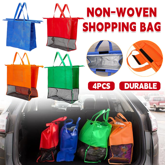 Shopping Tote Bag Set Reusable 4pcs Foldable Nonwoven Large Capacity  Carrier