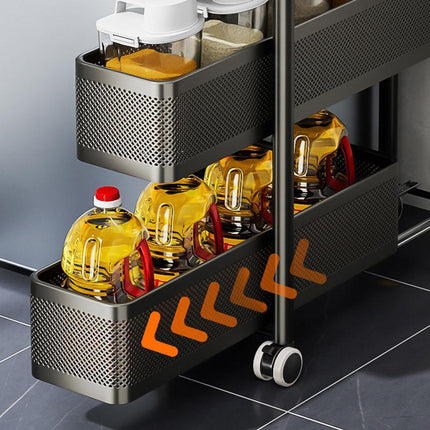 Multi Shelf Bathroom Storage Trolley Organizer with Pull Out Drawer Unit Stand