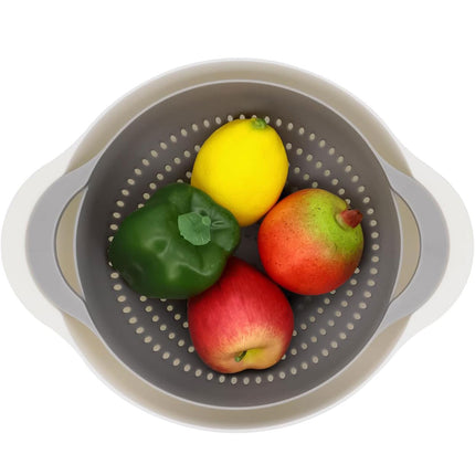 8pcs Plastic Basin Set Drain Basket Washing Mixing Bowl Set Kitchen Baking Tools