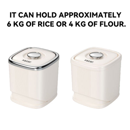 Rotating Rice Bucket Durable Large Capacity for Kitchen Grain Flour Rice Use