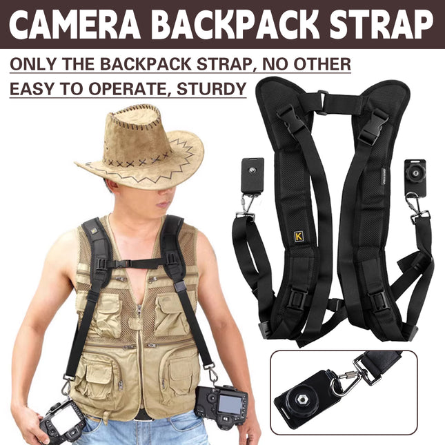 Professional Dual DSLR Camera Harness Adjustable Shoulder Sling Strap Belt