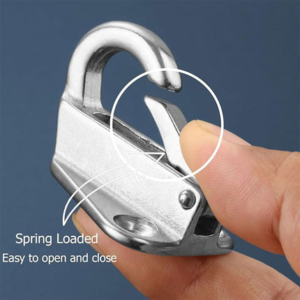 3PCS Stainless Steel Spring Hooks Heavy Duty Clip Hook for Boat Coat Hanger Use