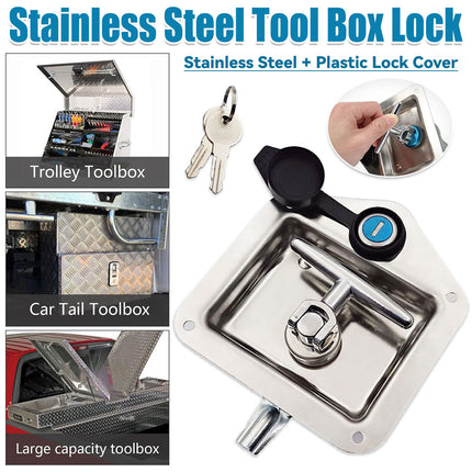 Car Trailer Stainless Steel Toolbox Lock Anti Rust Secure For Truck Van Storage