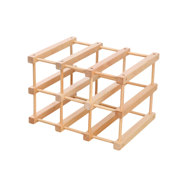 Wine Rack Wooden Storage Stand 9 Bottle Timber Cellar Holder Organizer Shelf