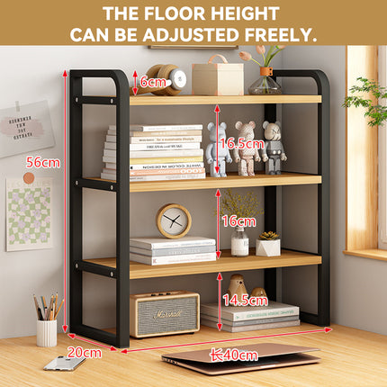 3-Tier Adjustable Desktop Storage Rack Space Saving Sturdy for Office Home Use