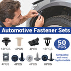 50PCS Car Fastener Set for Auto Body Trim Bumper Fender Replacement Repair