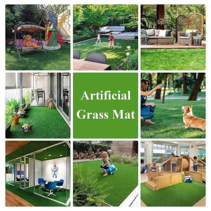 Artificial Synthetic Grass Lawn Realistic Fake Turf Garden Outdoor Decor Set