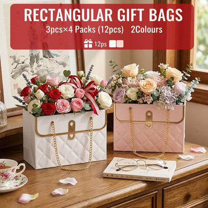 Quilted Handbag Gift Bags Chain Handle 3 Pack