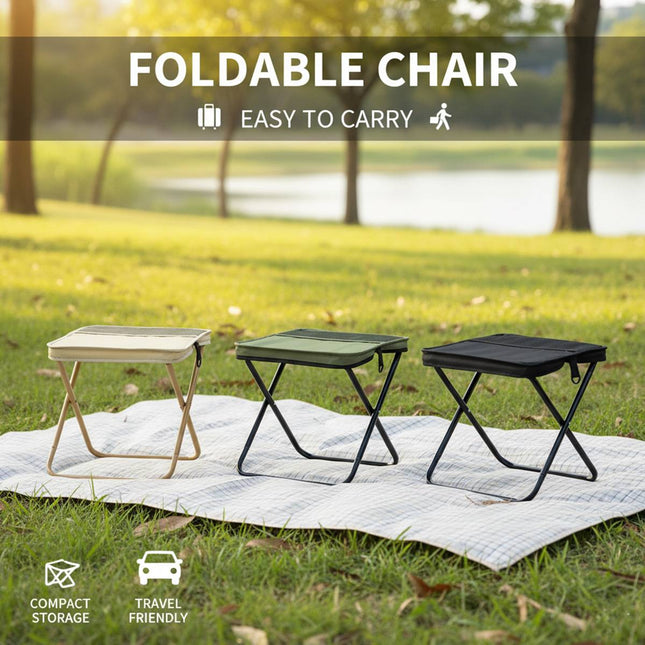 Portable Folding Camping Stool with Side Pocket