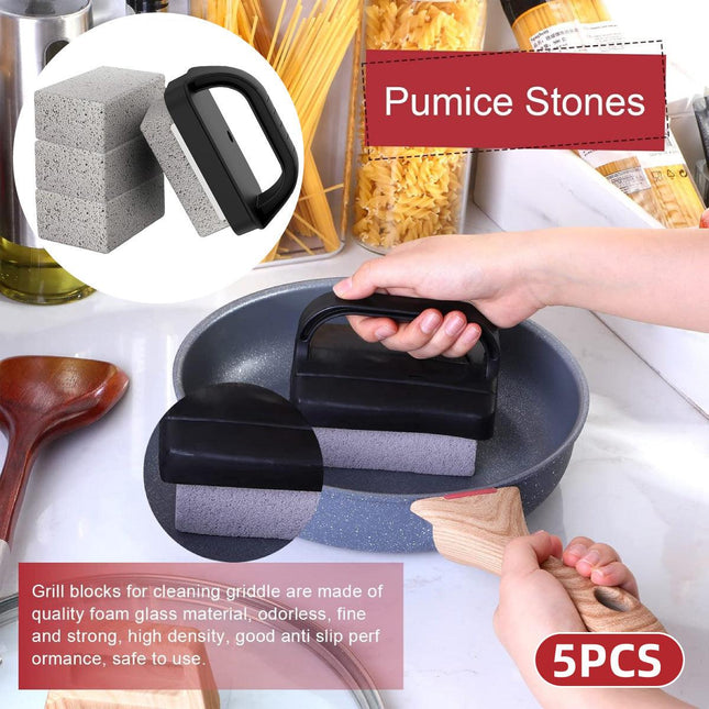 5pcs Teppanyaki Grill Cleaning Brush Set BBQ Cleaning Grill Net Scrubber Tool