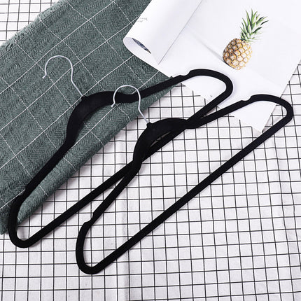 Garment Hangers Set 50PCS Flocking Style 45cm Black Non Slip Clothes Rack Closet